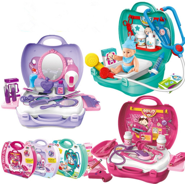 25Design Children Pretend Play toys kitchen cooking tableware dresser cash register tool doctor suitcase toy Christmas Gifts for children