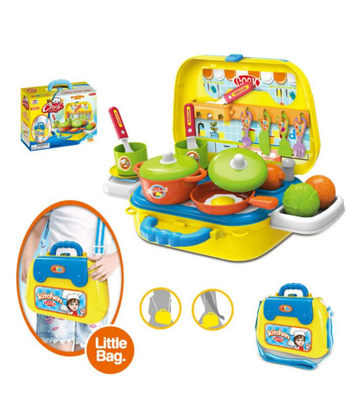 KIDS Suitcase Simulation Kitchen Tools Beauty Home Doctor Shoulder Bag Toys Boys Girls Pretend Play toys