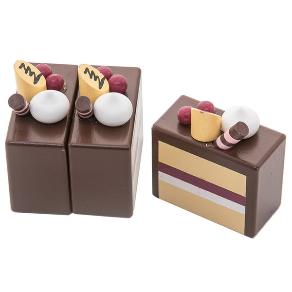 Magnetic Sliceable Fruit & Chocolate Cake Tea Party Food Wooden Cutting Toys Developmental Pretend Play Game Playset