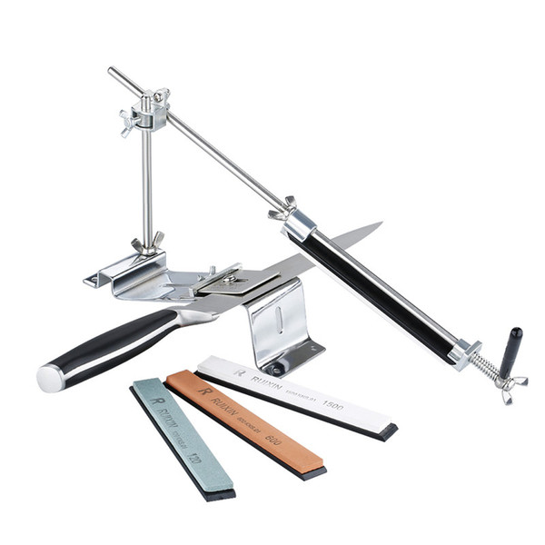 RUIXIN PRO Knife Sharpener Professional All Iron Steel Kitchen Sharpening System Tools Fix-angle With 4 Stones Whetstone III