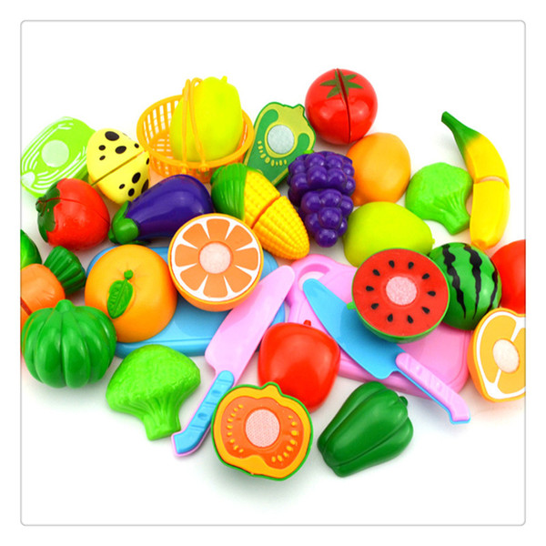 Cutting Play Food DressUp Plastic Cutting Fruits Vegetables Set Play Food Set For Baby Kids Pretend Play Educational Puzzle Learning Toys