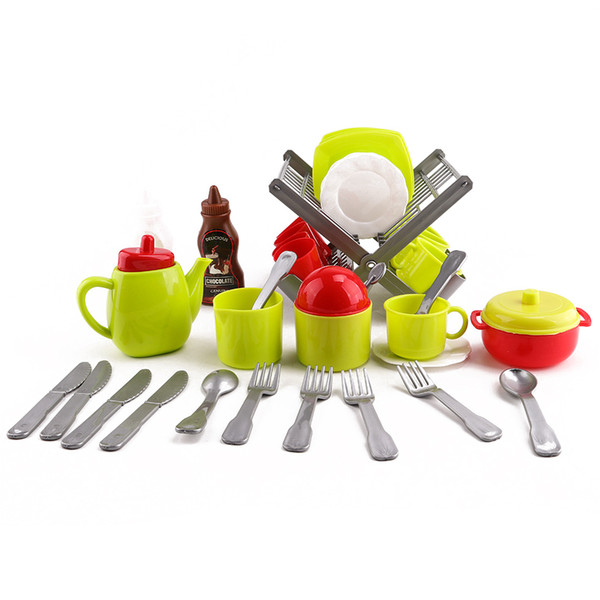 Kitchen Children's Play House Dish Rack Teapot Combination Toy Girl Birthday Gift Simulation Children's Tableware