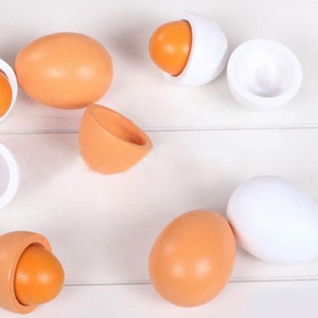 GEEK KING Wooden Toys Pretend Play Food Eggs Baby Toys Set Yolk Food Egg Preschool Wood Toys for Children Gift freeshipping