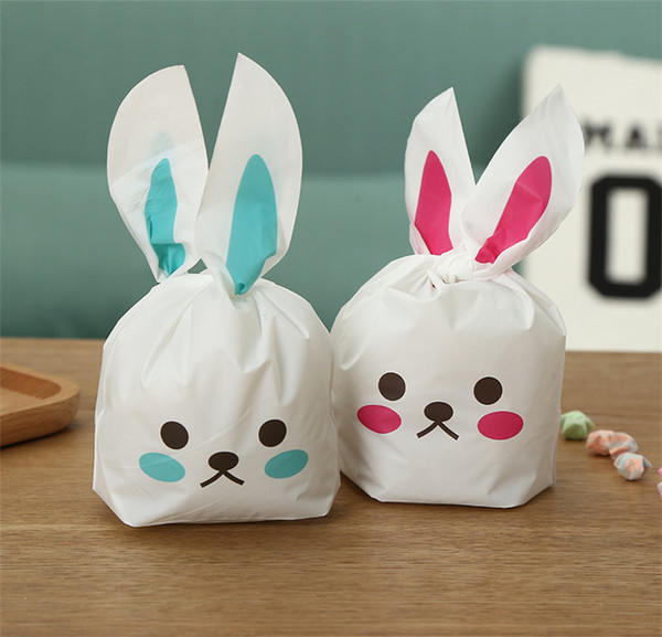 Easter Bunny Cookie Bags Cute Rabbit Ear Biscuit Candy Self-adhesive Packaging Bag Birthday Wedding Favors Gift Bags Easter Party Decoration