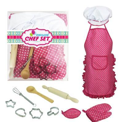 High quality Play house kitchen toy girl cook cooking rice cookware red 11 piece kitchen set for sale
