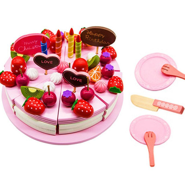 Pizza Party Preschool Children Wooden Kitchen Food Fruit Vegetable Cutting Kids Pretend Play House Educational Puzzle Learning Toys Sets