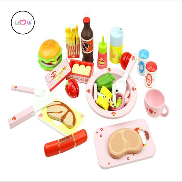 Wholesale- [Umu] 3 Styles Western Breakfast Lunch dinner Kitchen Pretend Play Cooking Toys For Children Play Gouse Educational Toy Gift