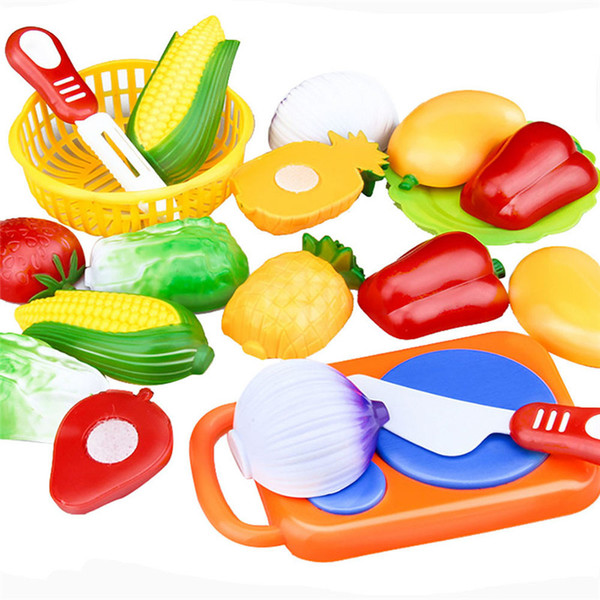 Hot 12 PCS cut fruits and vegetables, pretend play child miss children education toys Levert environmental safety