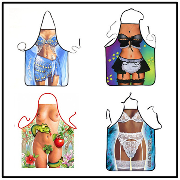 Funny Cooking Kitchen Apron Sexy Dinner Party Baking Apron delantal cocina For Woman And Man delantales BBQ Party Cartoon Aprons K0271