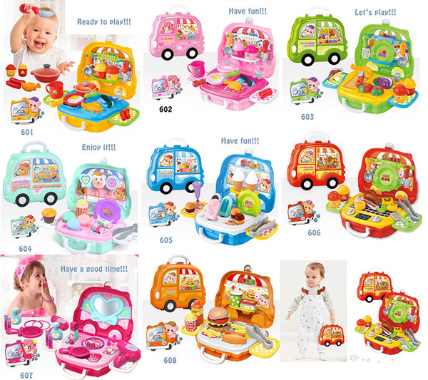 A set of Kid's Toy selling car ice-cream van candy hotdog Role Playing Children Pretend Toys Gifts boys girls case
