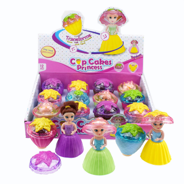 48pcs/lot Novelty Cups Transformation to Girls Doll Deformation Cupcakes Princess Doll Toy for Gilrs Gift Wholesale