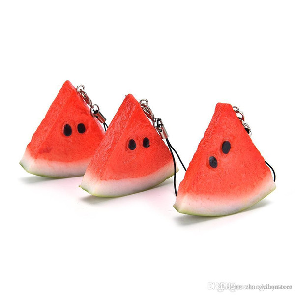 Wholesale- MINIFRUT 1Pc Cute Watermelon Kitchen Toys Keychains Buckle Pendant For Car women girl gift