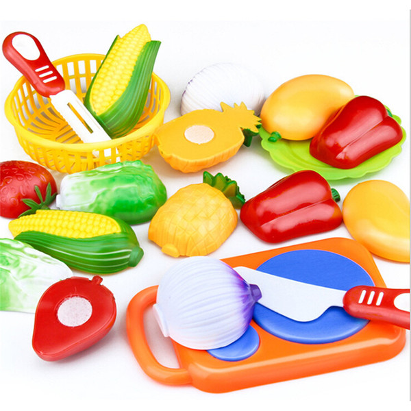 1Set Children Play House Toy Cut Fruit Plastic Vegetables Kitchen Baby Classic Kids Toys Pretend Playset Educational Toys 882984