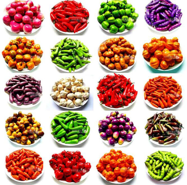 10 Pcs/Set Miniature Fruit Vegetable Kitchen Artificial Fake Eggplant Cucumber Apple Home Decor Kitchen Toy For Girls Gift
