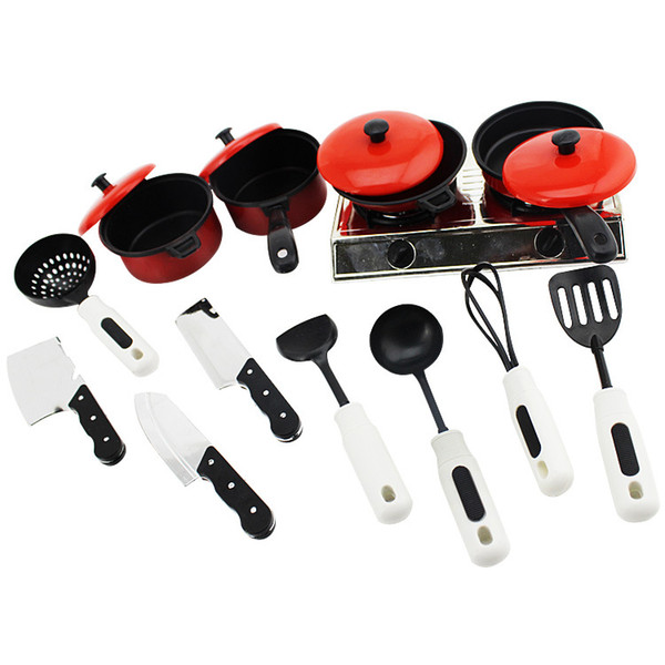 17Pcs Cooking Toy Kitchen Cookware Pot Pan Kids Pretend Cook Play Fun Game Toy Simulation Kitchen Utensils Set Gift For Girl