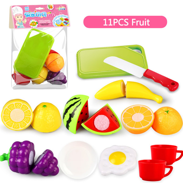 WholeSale Price 11PC Cutting Fruit Vegetable Pretend Play Children Kid Educational Toy Kitchen Play toys for children