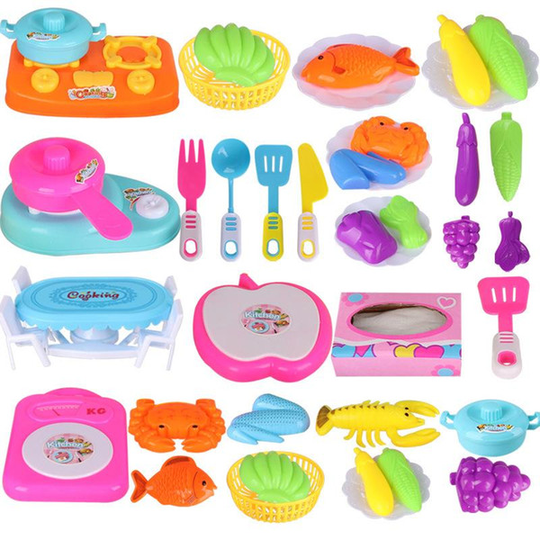 1 Set Kitchen Cooking Toys Children DIY Pretend Kitchen Cooking Food Cookware Role Play Educational Gifts Kids Toy for Children