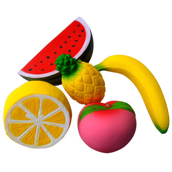 2018 Anti Stress Jumbo Squishy Toys Children Slow Rising Antistress 5 Sets Fruit Squishies Stress Relief Toy Funny Kids Gift Toy