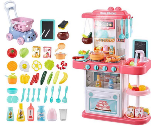 children's kitchen simulation cooking sets baby 3-6 year old simulation kitchen and rich accessories for four different style