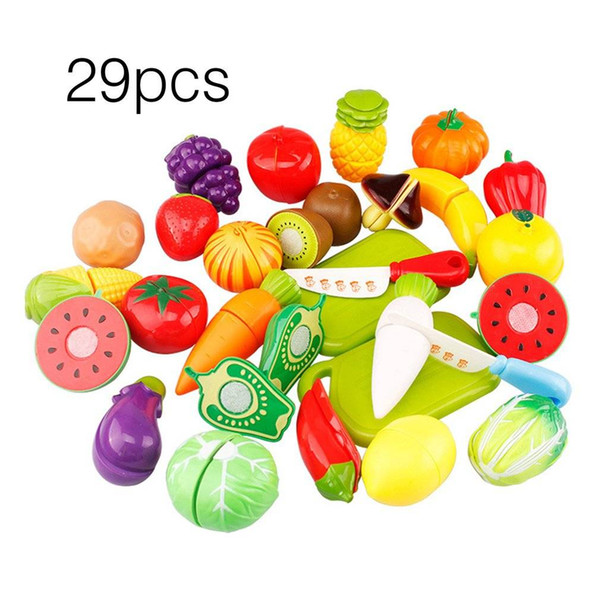 29PCS/SET Unique Children Kids Cutting Fruit Vegetable Food Play Kitchen Toys colorful fruit and vegetable toys