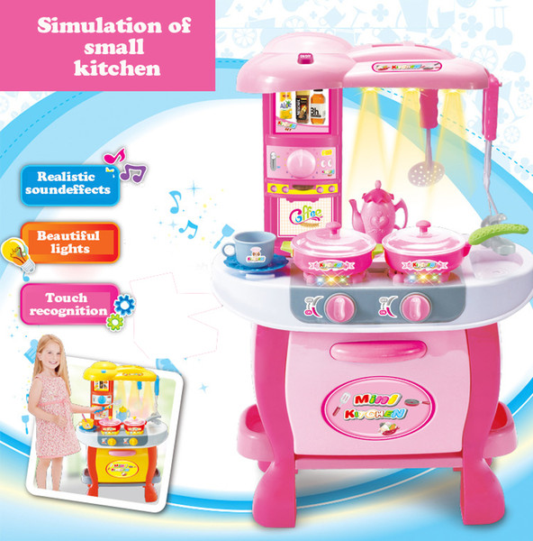 Children play kitchen toys suit The light sound realistic can cook eat Very popular with girls
