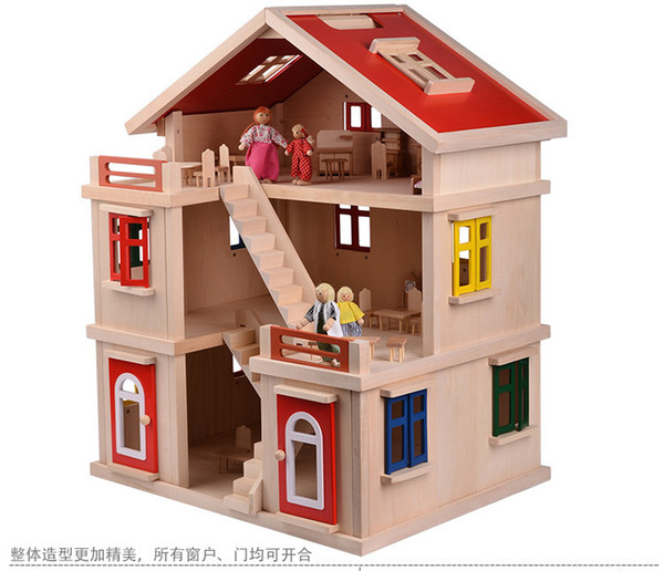 Children's three-story toy house large villa set play house diy toy house