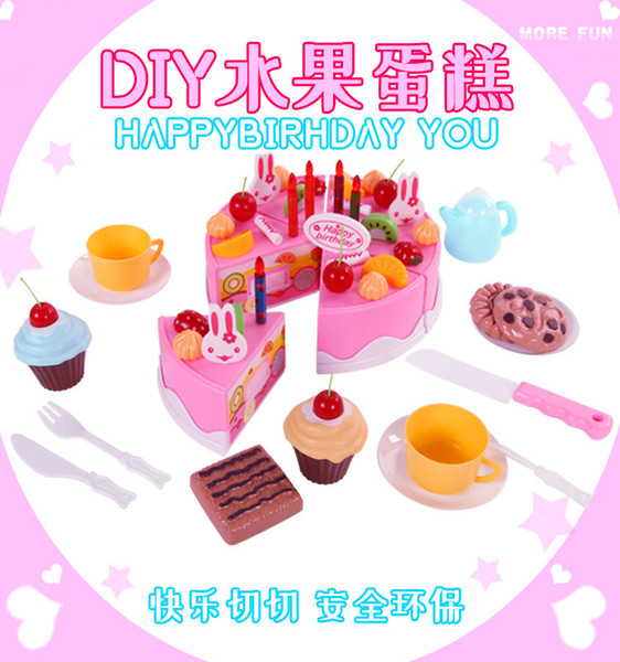 699-2 Playhouse Children's Suitcases Simulated Fruit Cake Hand Toy Gifts For Boys And Girls