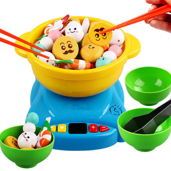 Pretend play toy gift kitchen play food one pcs hot pot plastic cooking fun game for children learning suzakoo