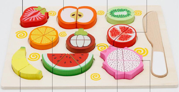free shipping hot kitchen cut set fruits and vegetables toys puzzle wooden toys Ecd Preschool Education