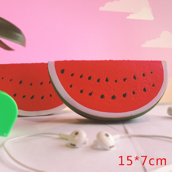 Wholesale- 15cm Simulation Squishy Watermelon Rising Fruit Bun Soft Bread Fun Toys Rebound Toy Children's educational toys