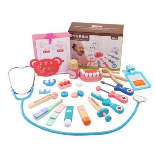 Children Pretend Play Doctor Nurse Toy Set Portable Suitcase Medical Kit Kids Educational Role Play Classic baby wooden toys