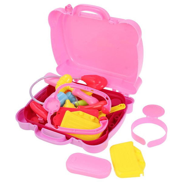 19pcs Baby Doctor Tools Portable Pretend Medical Suitcase Educatioanl Toys Accessory Kits for Boys Cosplay Kids Toddlers Girls