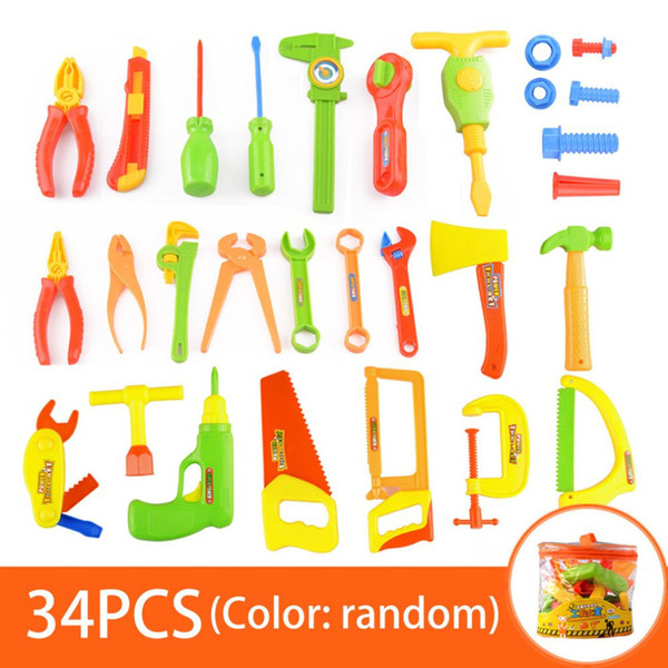 DHL 34 pcs Children Repair Tools Toy Set Pretend Play Toy Kit Role Play Dismantling Kids Tools