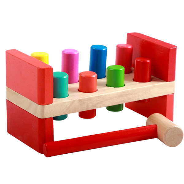Deluxe Pounding Bench Peg Wooden Toy With Mallet Early Educational Games for Toddlers Kids