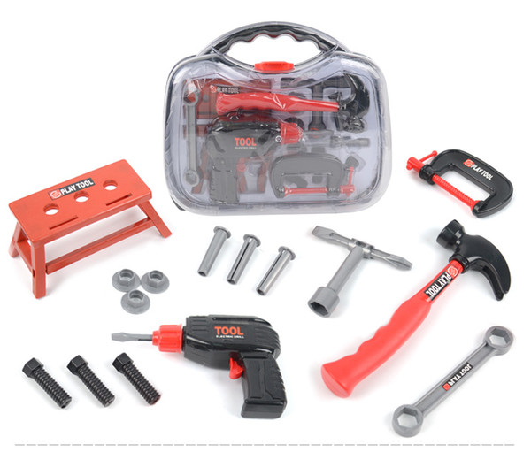 Boutique boy Toolbox toy Tools Workshop Pretend Play and Dress-up Toys Gifts simulation maintenance tools plastic box 2133