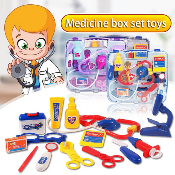 14 PCS/set Children Play House Puzzle Medicine Box Nurse Doctor Stethoscope Medical Set Kids Educational Toy Role-playing Prop