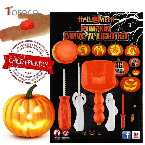 TOFOCO Funny 5pcs/set Halloween Pumpkin Carving Tool Toys For Kids Adult DIY Halloween Patterns