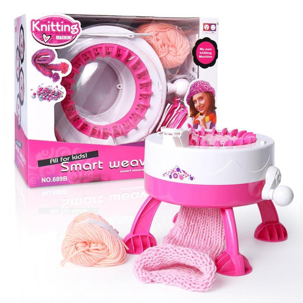 Baby Girls Hand Knitting Loom Machine Weaver Toy DIY Playset Hand Crank Yarn Crafts Maker Educational Learning Kids Toys