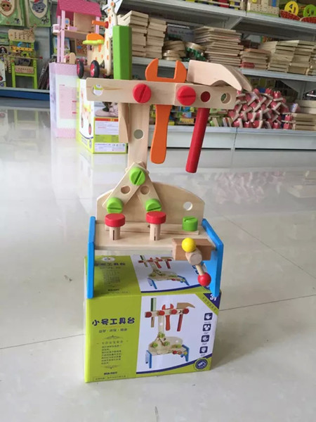 New wooden toy Mini woking tools table wooden blocks baby educational toy baby toy Hot Sell