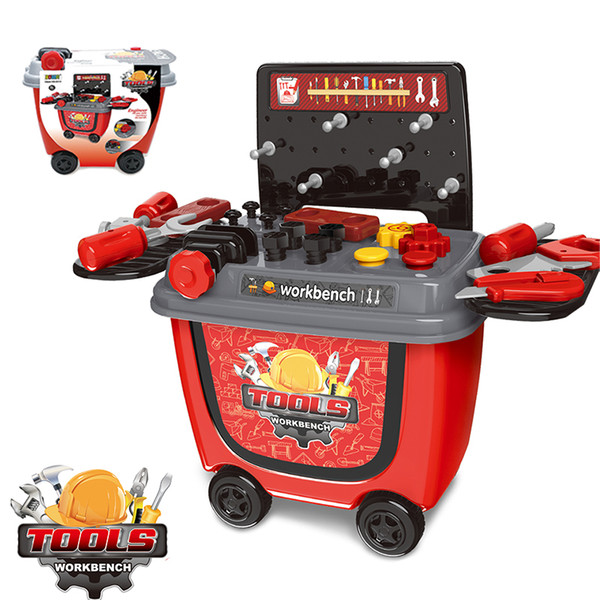 Toys engineer tools workbench tool cart for kids role play pretend play set educational toys for learning brinquedo menino toy gift for boy