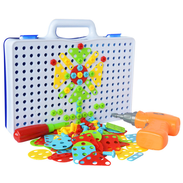 Children Tool Toys Electric Drill DIY Screw Group Toys Assembled Design Building Toy Educational Assembling Block Model Toys