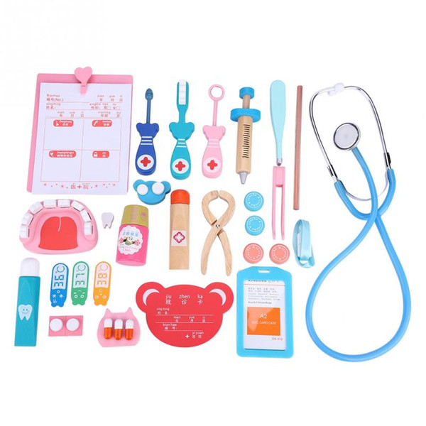 20PCS/Set Wooden Toys Children Educational Funny Pretend Doctor Play wood Real Life Cosplay Doctor Game Toys set For Children