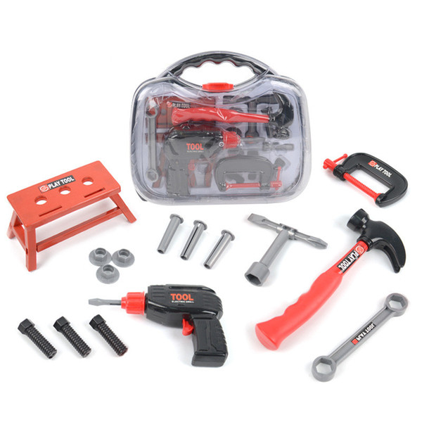 Toolbox toy Tools Workshop Pretend Play and Dress-up Toys Gifts Children simulation maintenance tools plastic box 2133