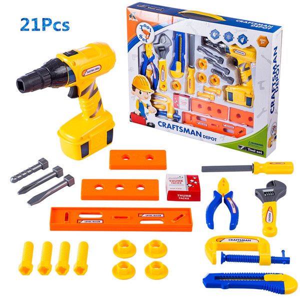 Children Plastic Play Tool Toys Set Pretend Rotation Electric Drill Early Development Education Toys for Children