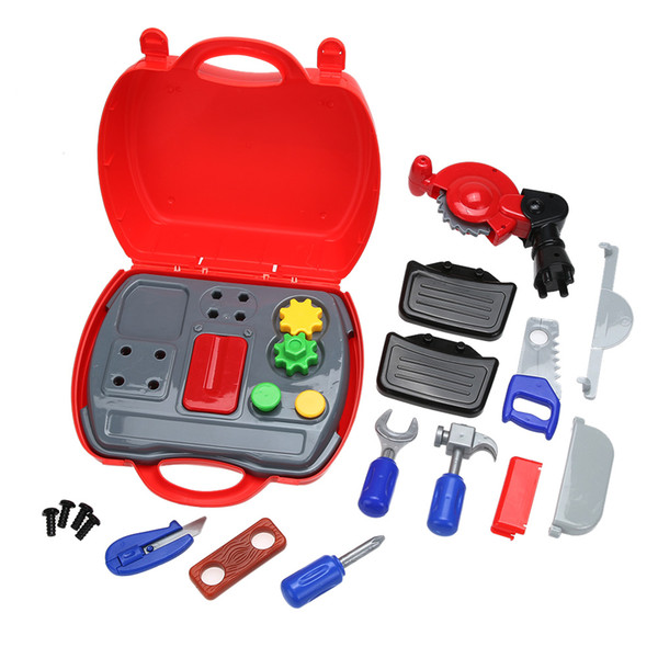 Classic Simulation Builders Role Play Tool Kit Children Kids Boys Cosplay Construction Tool Box DIY Play House Building Kit Toy