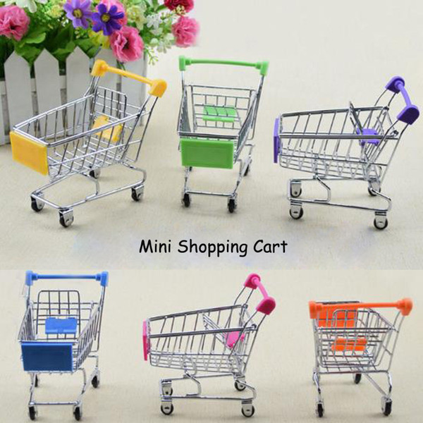New Kids Play House Cute Shopping Cart Toys Mobile Phone Holder Pen Holder Mini Supermarket Handcart Shopping Utility Cart Toy