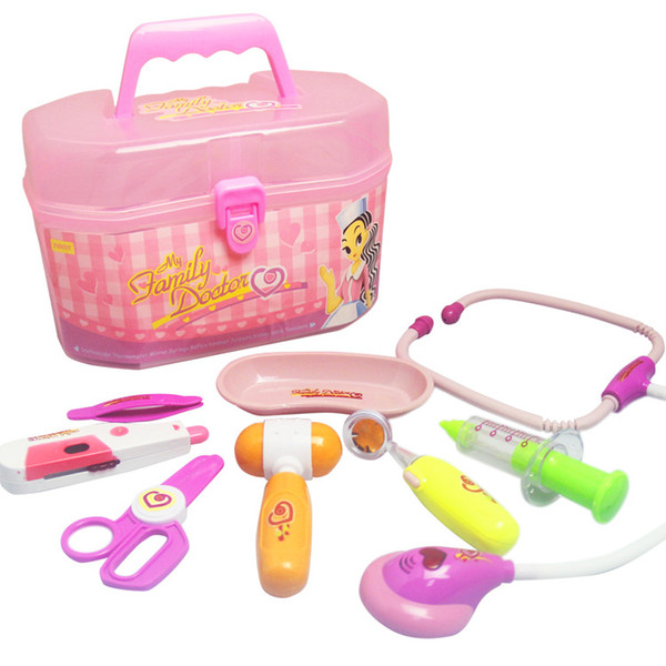 9 Pieces/Set Children Pretend Play Doctor Nurse Toy Set Portable Suitcase Medical Kit Kids Educational Role Play Classic Toys