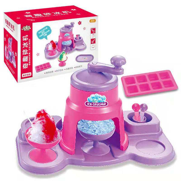 Ice crusher breaking machine toys children girls pretend toy sets hand made ice cream kitchen Food tools