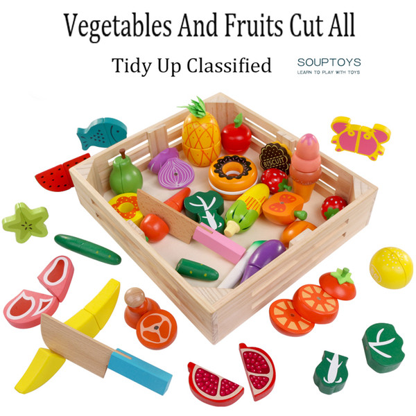 Play House Classic Game Simulation Kitchen Series Toys Cutting Fruit And Vegetable Toy Montessori Early Education Gift
