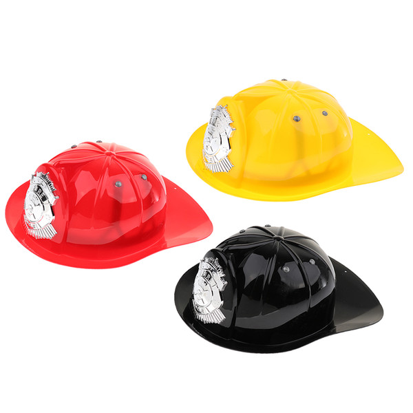 3 PCS Kids Pretend Play Fireman Chief Safety Helmet Firefighter Hat Costume Party Role Playing Toy